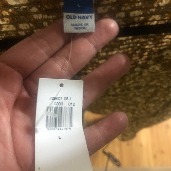 Smocked Long-Sleeve V-Neck Blouse Size L New with Tag - Picture 5 of 6